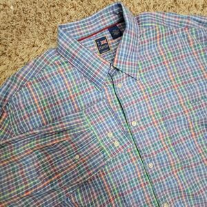 T. Harris London Plaid Long Sleeve Button‎ Down Shirt Size XXL